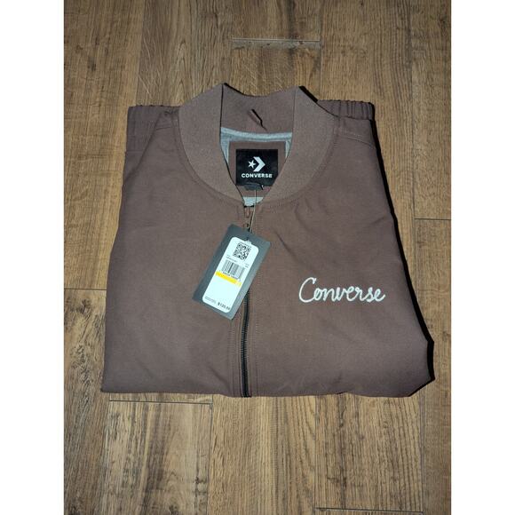 Converse Chain Stitch Woven Jacket Size Medium Earthy Brown - Picture 2 of 8